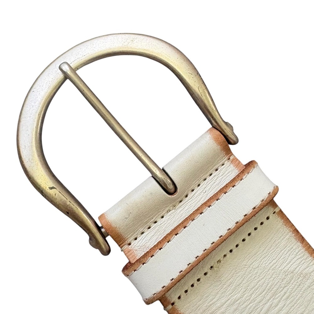 Rare VTG Linea Pelle Handmade Multi Strand Leather Ring Belt Stud Brass Buckle S - Picture 3 of 10